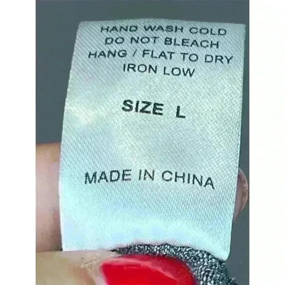 ACOA Women's Gray Twist Front Long Sleeve Blouse Size L - Picture 14 of 15